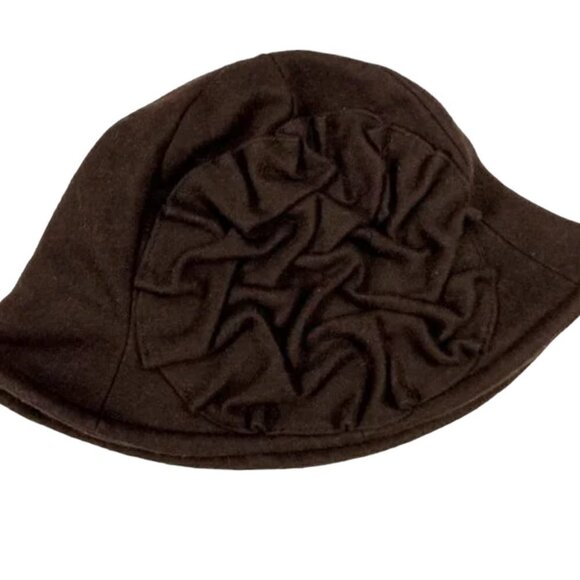Betmar NY Brown Ruffle Wool Blend Bucket Hat - Picture 6 of 6